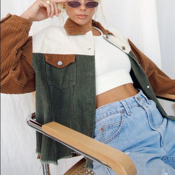 12th Tribe Jackets & Blazers - Not Your Boyfriend's Color Block Corduroy Jacket